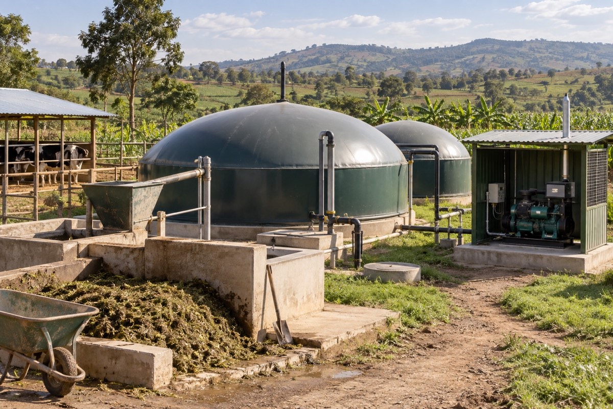 Editorial visualisation illustrating African Biogas Carbon Programme (ABC) - Kenya - VPA006; not a documentary photograph